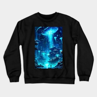 Fantasy bioluminescent jellyfish Crewneck Sweatshirt